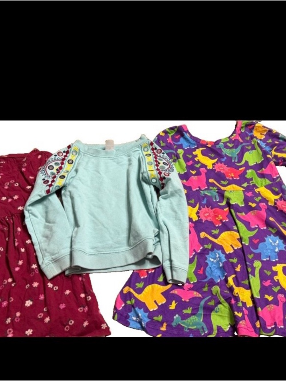 3t girl clothing bundles dinosaur and flower dress